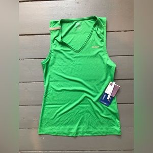 Reebok Slim Fit Green Tank Top Size Small